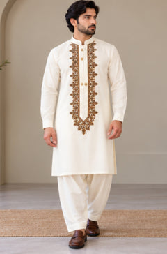 JUNAID JAMSHED EMBROIDERED PATHANI - FKH-IM-47