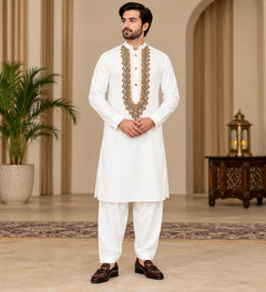JUNAID JAMSHED EMBROIDERED PATHANI - FBH-IM-48