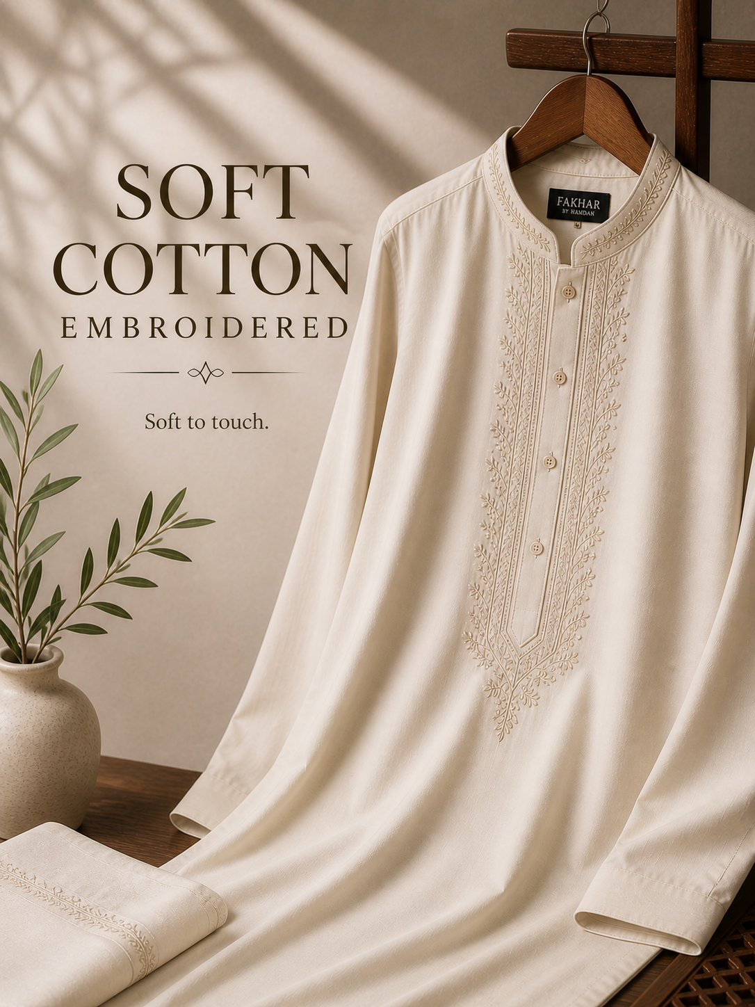 Soft Cotton Embroidered