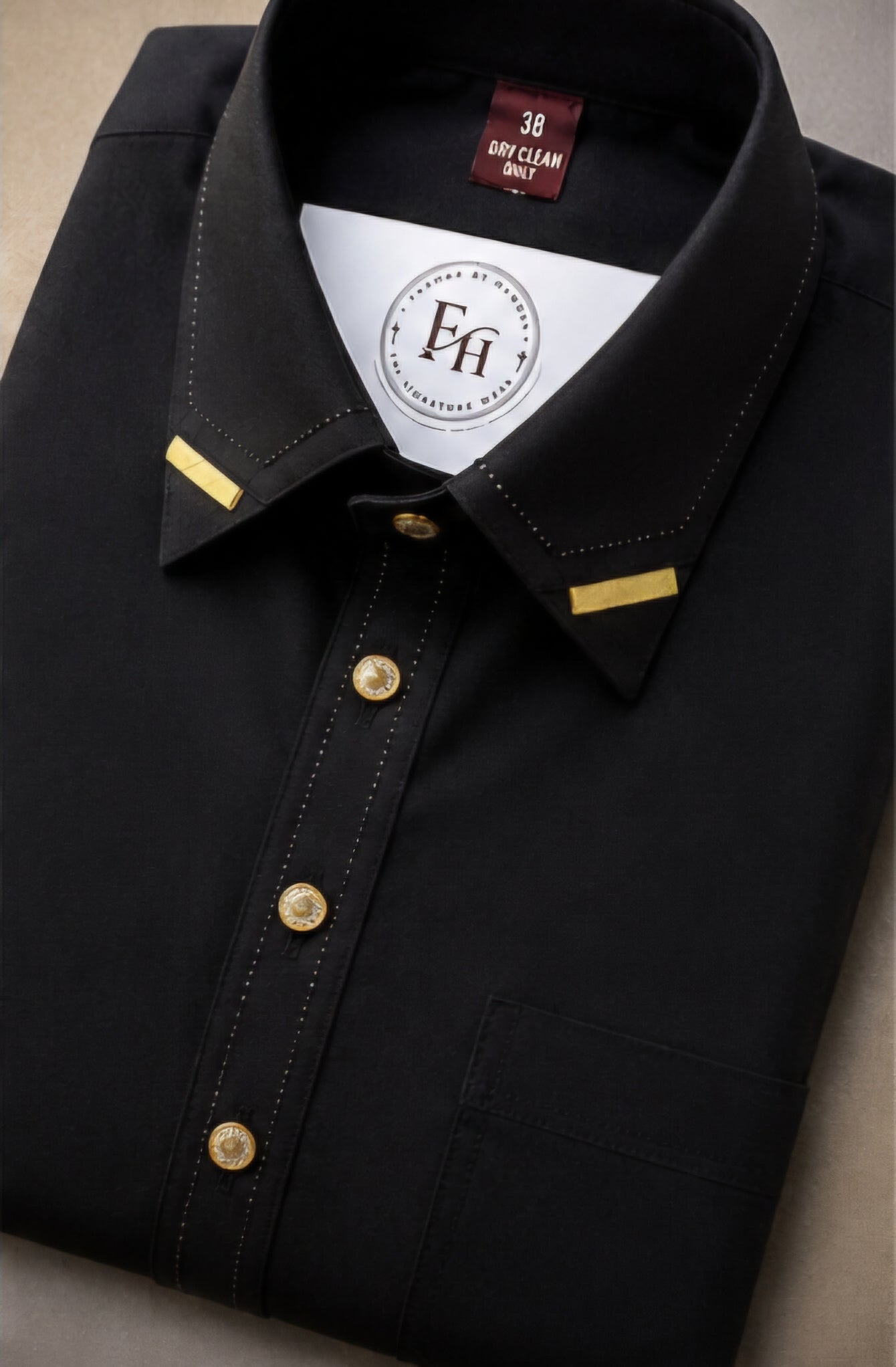 Stitched – Charcoal Black Super Soft Cotton Designer Pathani (FKH-BKDPK01)