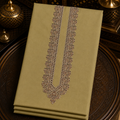 UNSTITCHED - Pure Cotton Pastel Olive  Kashmiri Embroidered Unstitched Kurta Pajama & Pathani Suit Fabric (FKH-CTKU10)