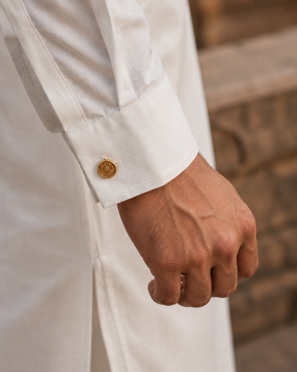 STITCHED - White Pure Cotton Kurta Shalwar with Ice Blue Kashmiri Embroidery (FKH-CTK03)