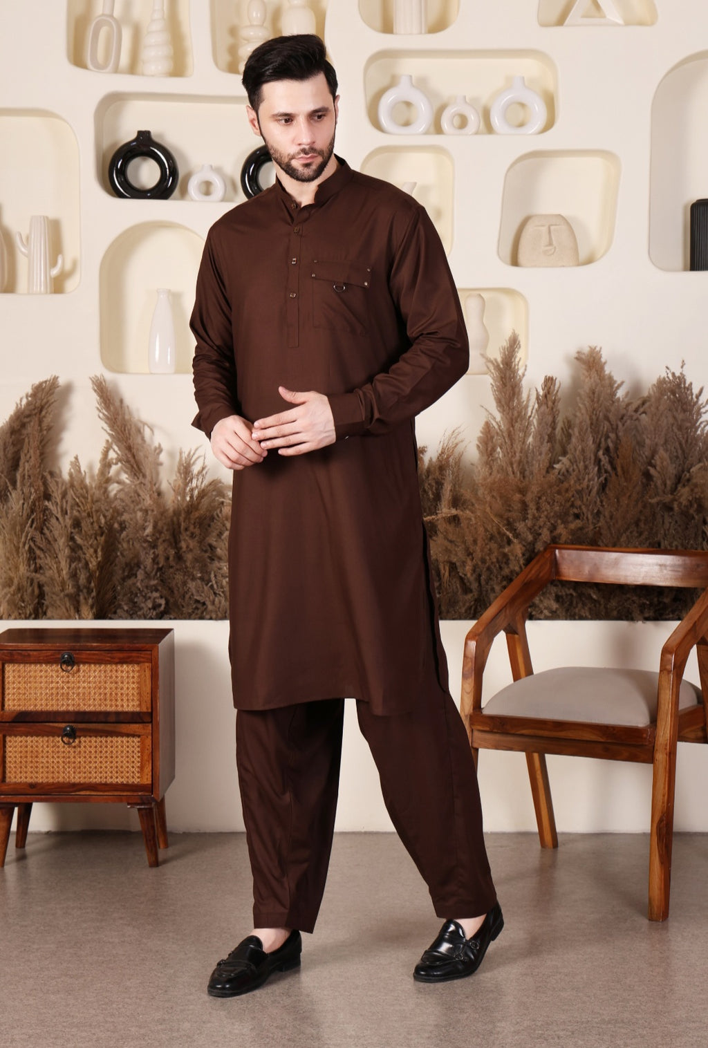 DESIGNER PATHANI - CHOCOLATE BROWN