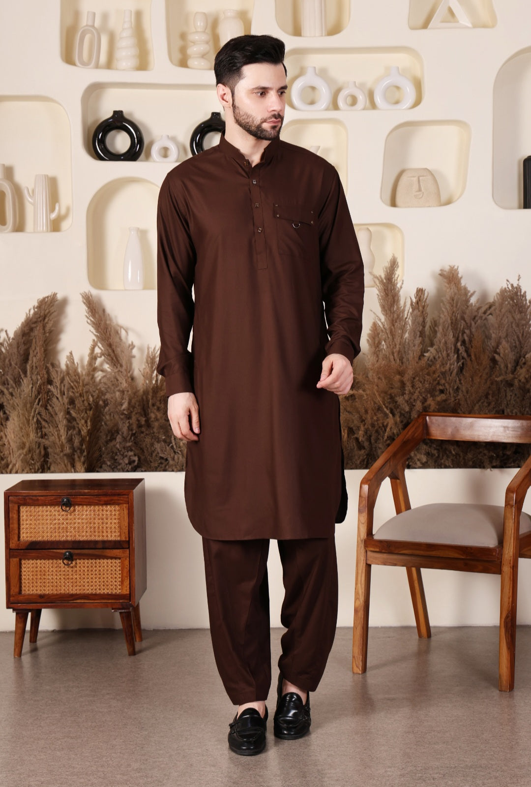 DESIGNER PATHANI - CHOCOLATE BROWN