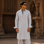 LIGHT GREY FINE TEXTURED PATHANI