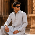 LIGHT GREY FINE TEXTURED PATHANI