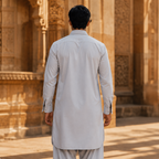 LIGHT GREY FINE TEXTURED PATHANI