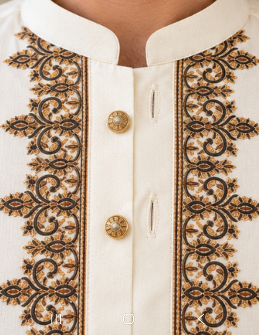 JUNAID JAMSHED EMBROIDERED PATHANI - FKH-IM-47