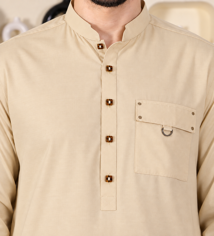 DESIGNER PATHANI - LIGHT BEIGE COLOUR