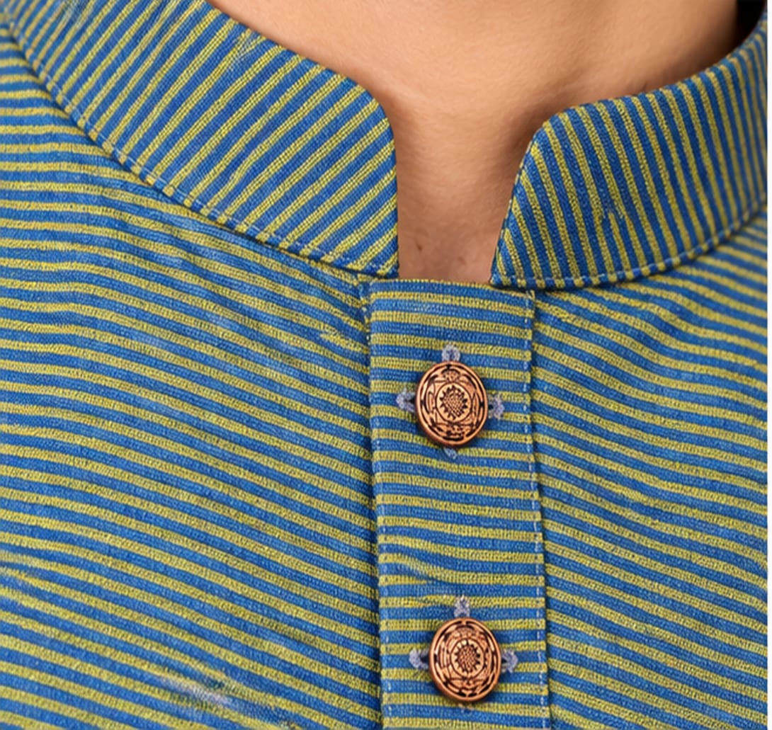 STRIPED KURTA SET BLUE COLOUR - FESTIVE WEAR
