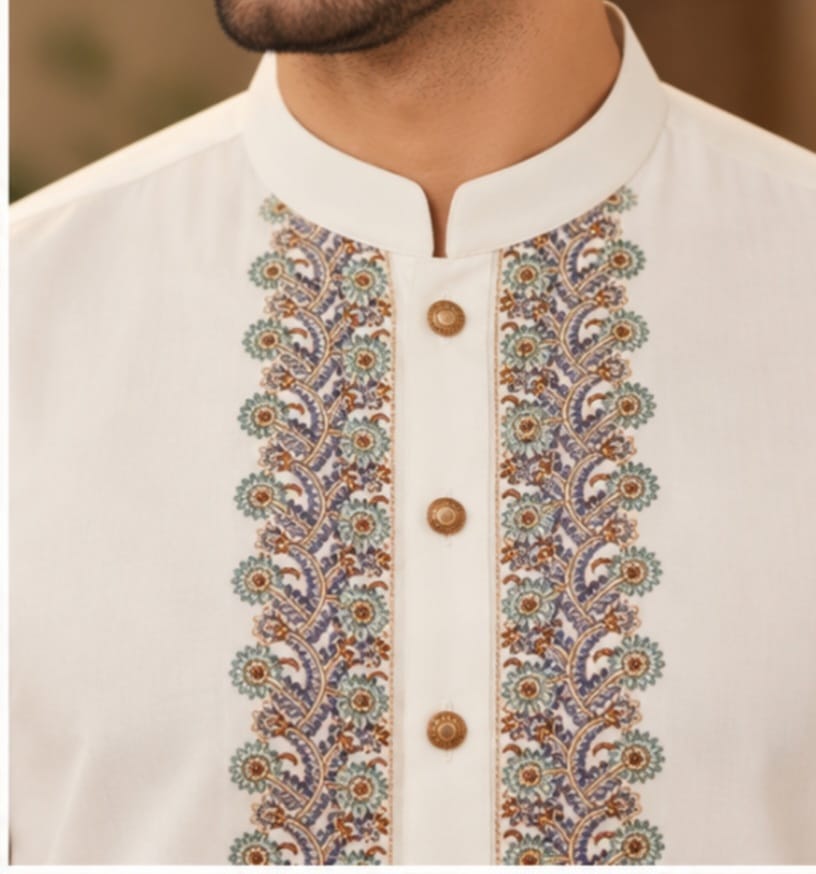 JUNAID JAMSHED EMBROIDERED PATHAN : FBH-IN-43