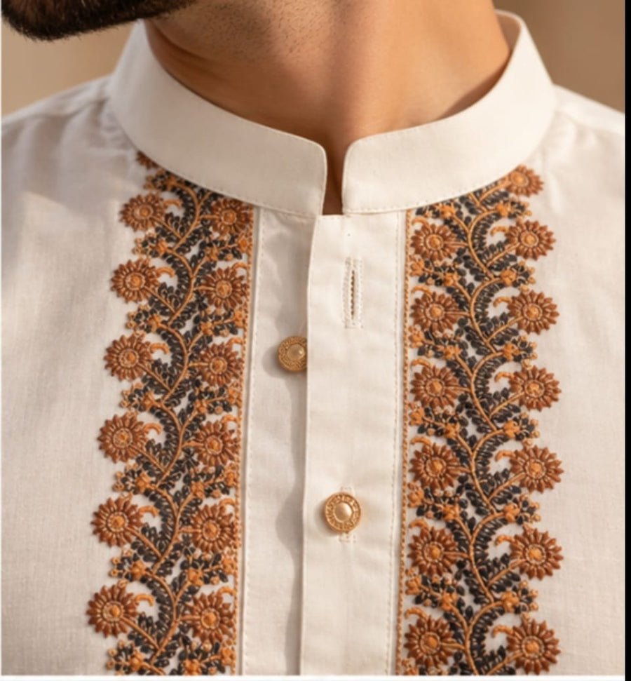 JUNAID JAMSHED EMBROIDERED PATHANI : FBH-IN-44