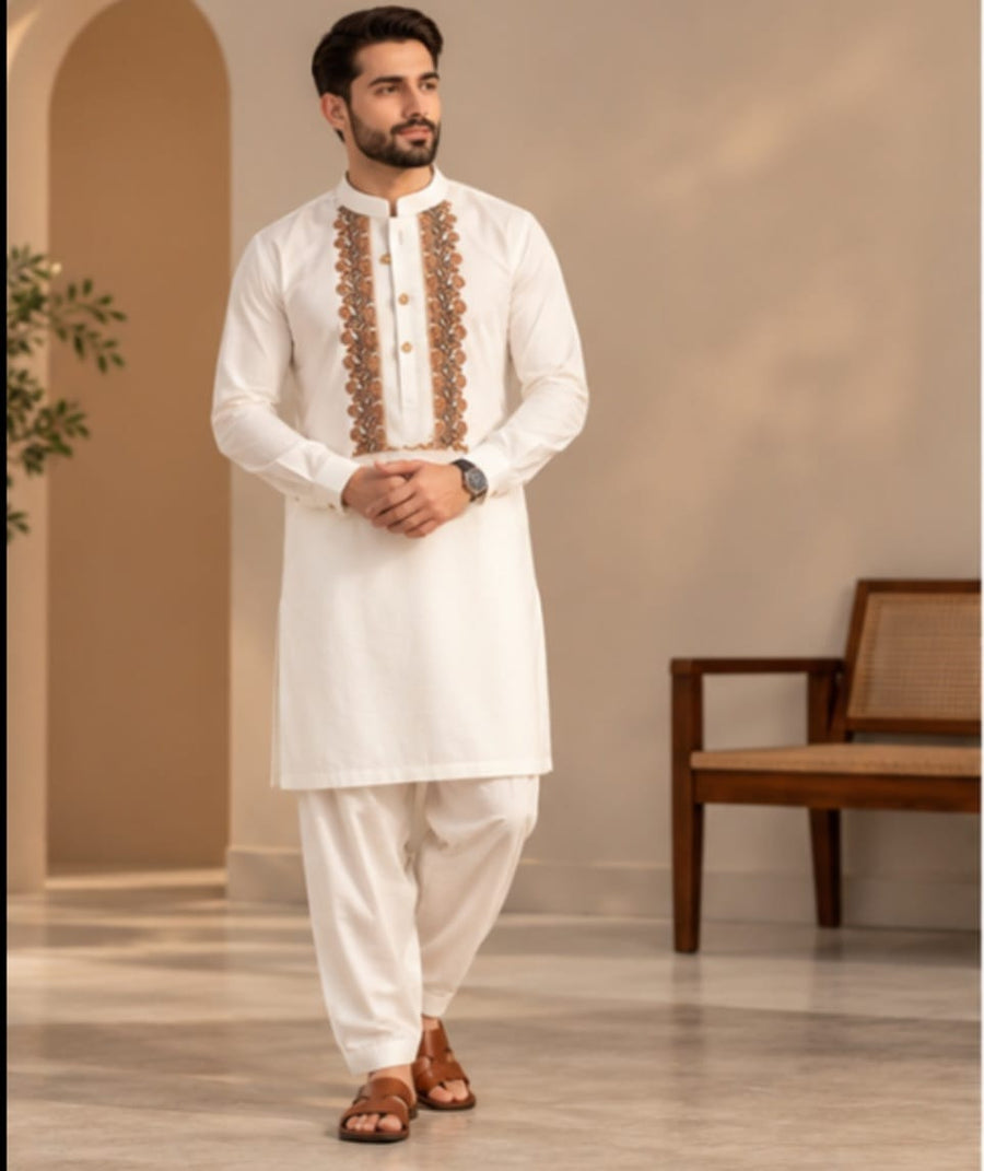 JUNAID JAMSHED EMBROIDERED PATHANI : FBH-IN-44
