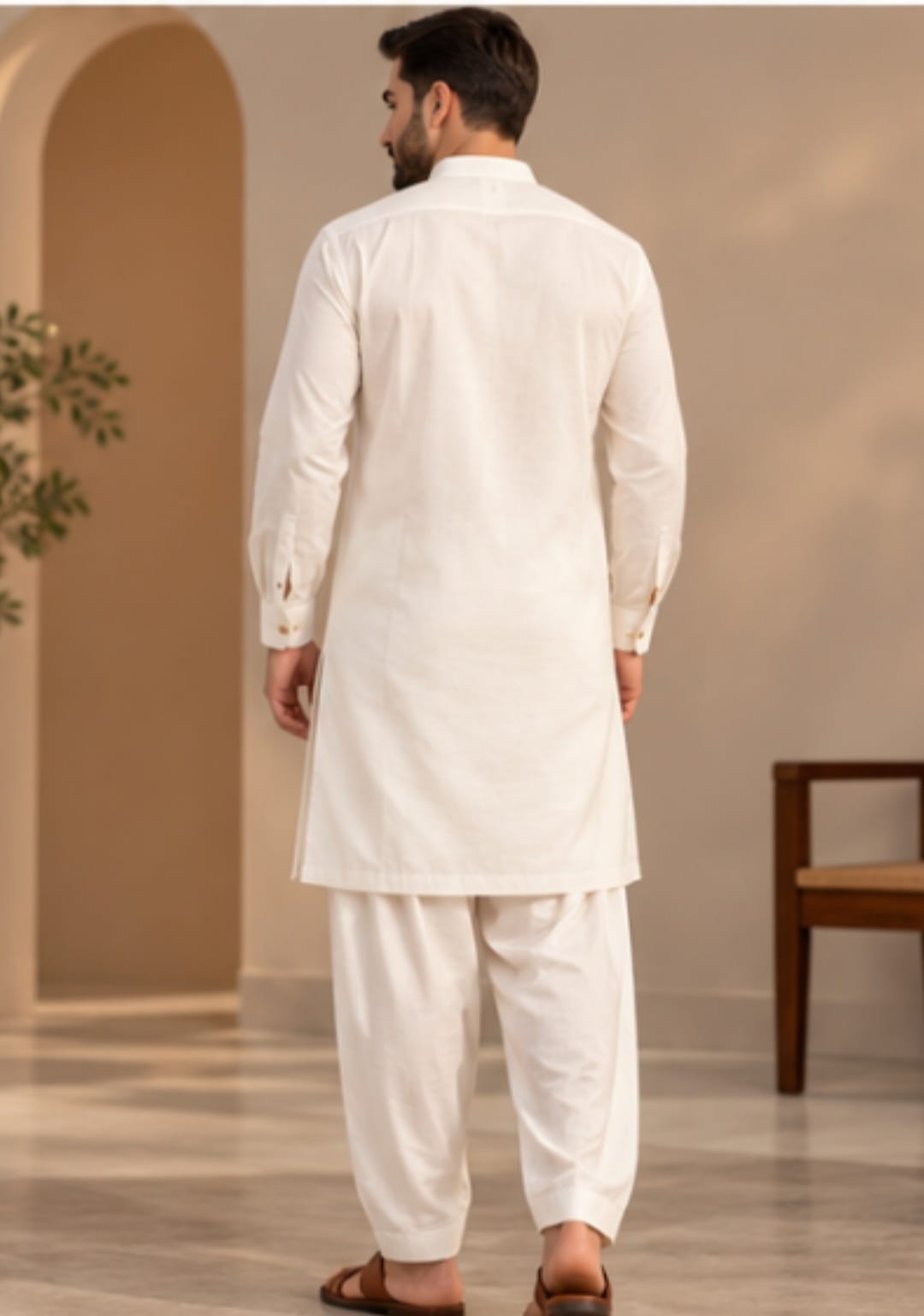 JUNAID JAMSHED EMBROIDERED COTTON PATHANI : FBH-IN-44