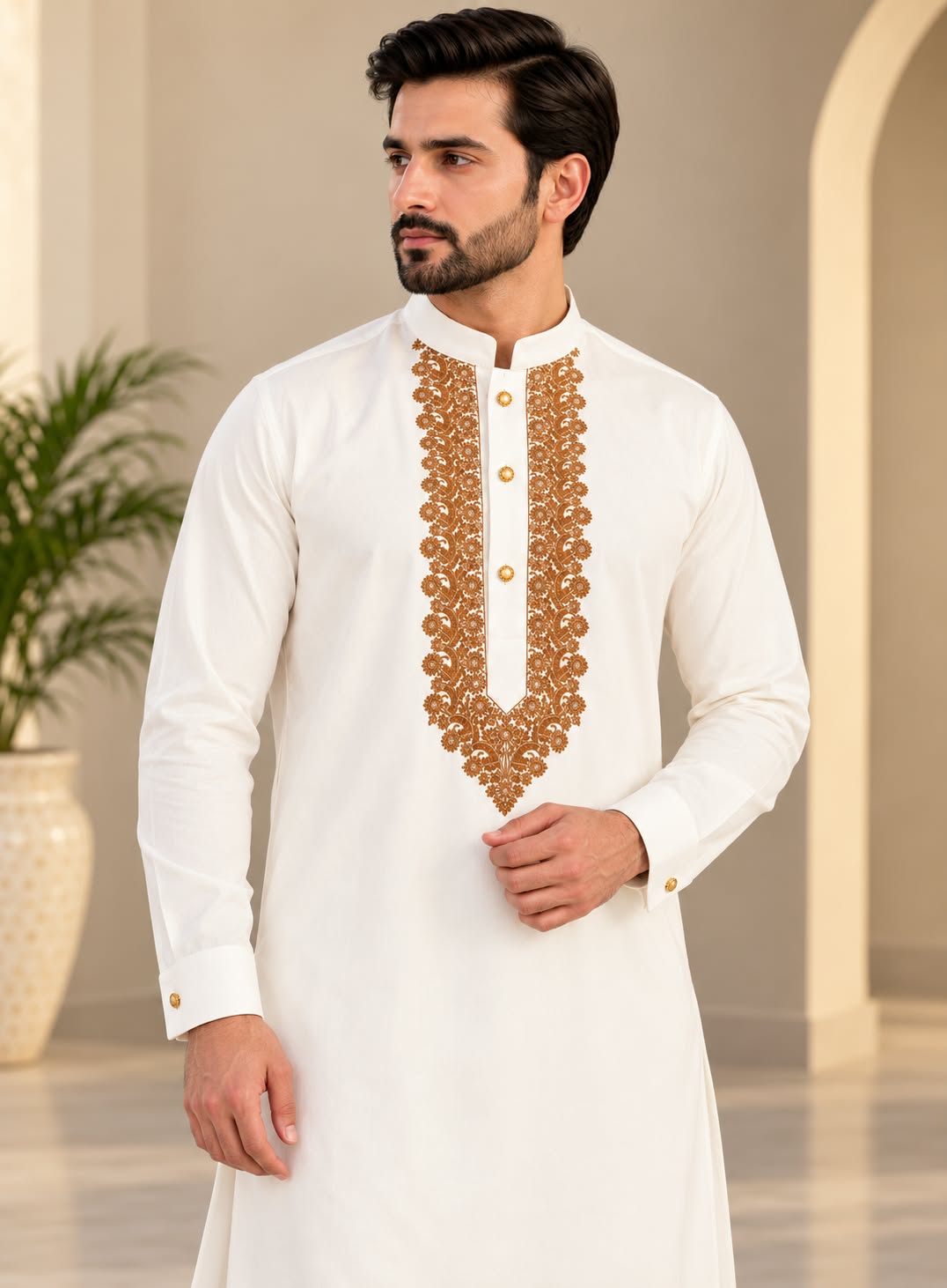 JUNAID JAMSHED EMBORIDERED PATHANI - FKH-IM-45