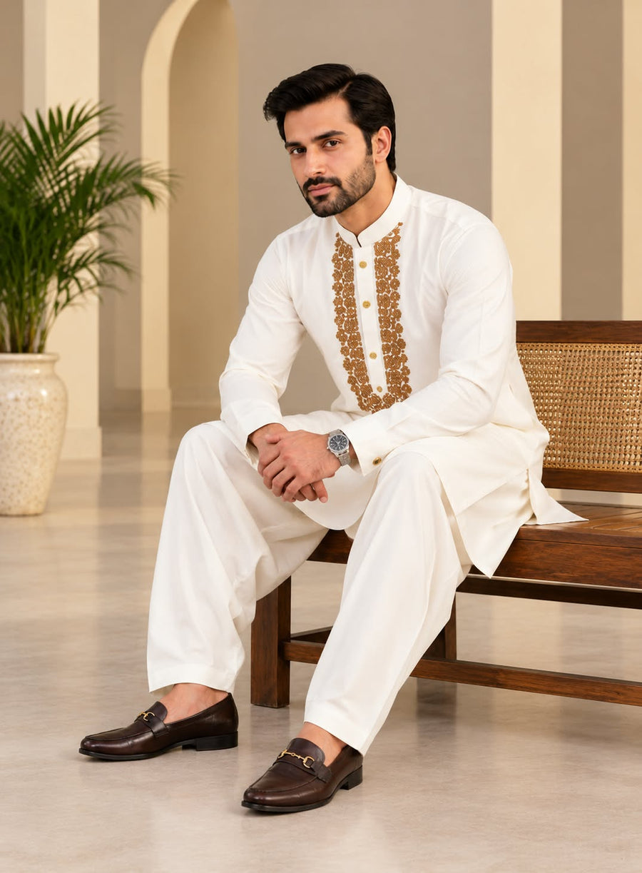 JUNAID JAMSHED EMBORIDERED PATHANI - FKH-IM-45