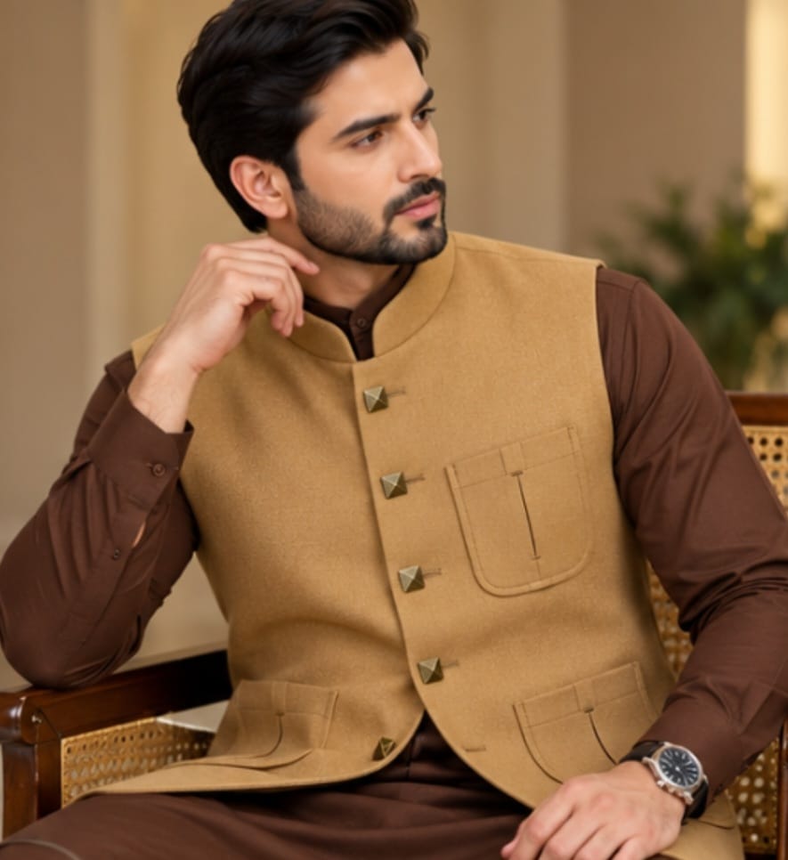 STLYLISH MUSTARD WAISTCOAT