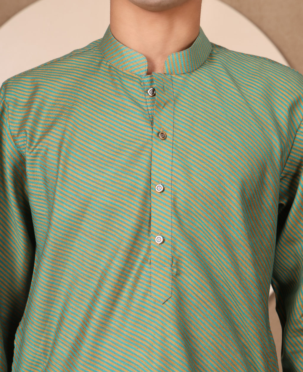 STRIPED KURTA SET GREEN COLOUR - FESTIVAL COLLECTION