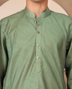 STRIPED KURTA SET GREEN COLOUR - FESTIVAL COLLECTION