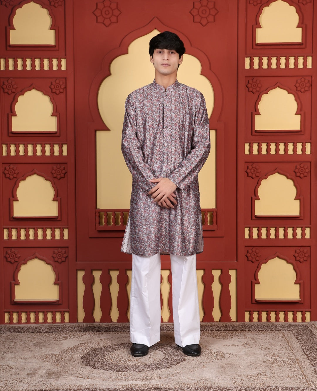 DIGITAL PRINTED GREY KURTA SET-FESTIVAL COLLECTION