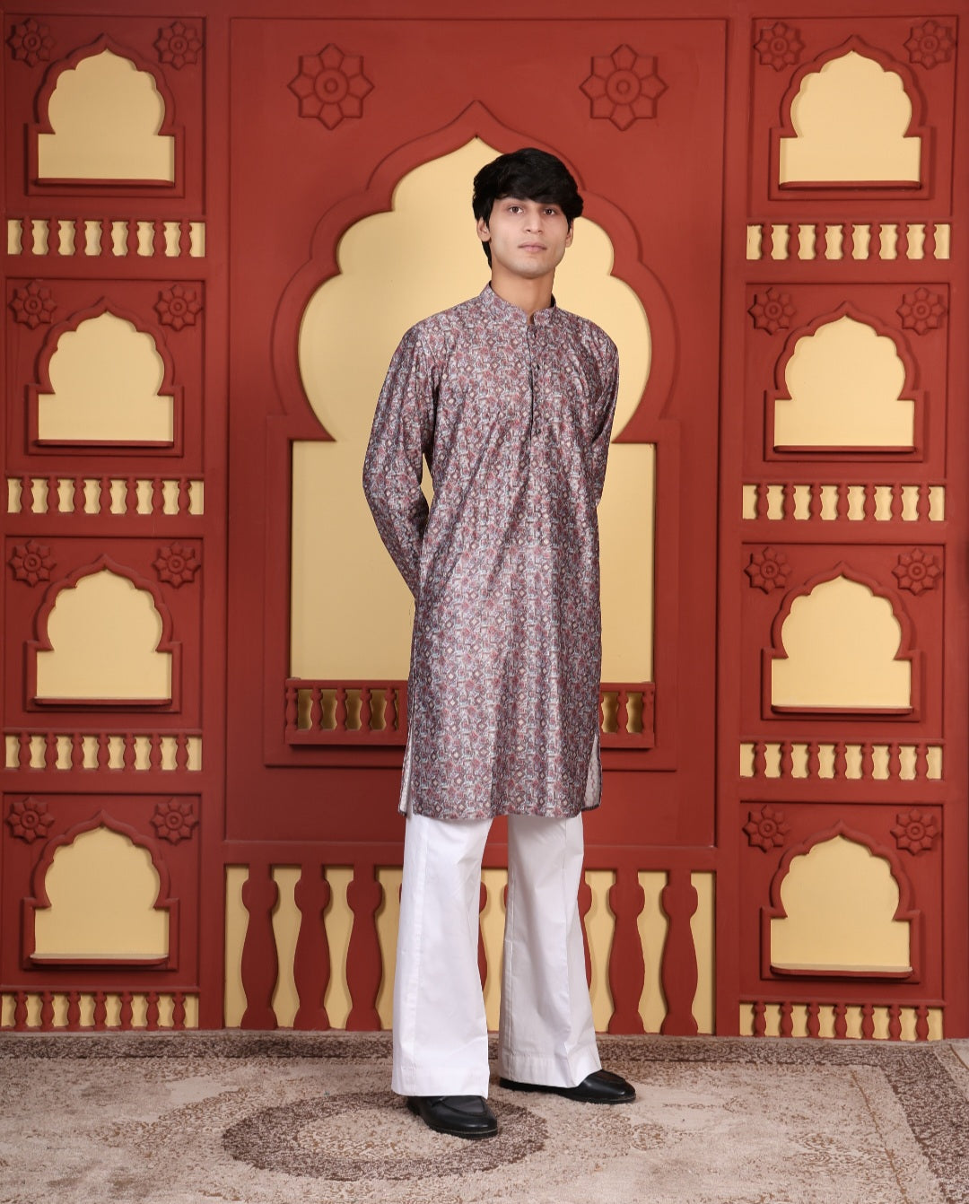 DIGITAL PRINTED GREY KURTA SET-FESTIVAL COLLECTION