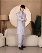 3PC PATHANI SET+WAIST COAT - ASH GREY