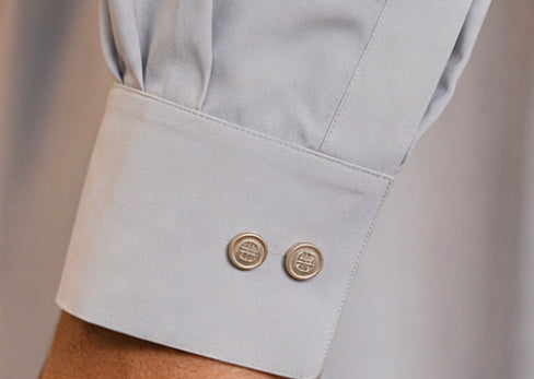 STITCHED - Light Grey Armani Pathani Suit - (Code FKH-ARGY-01)