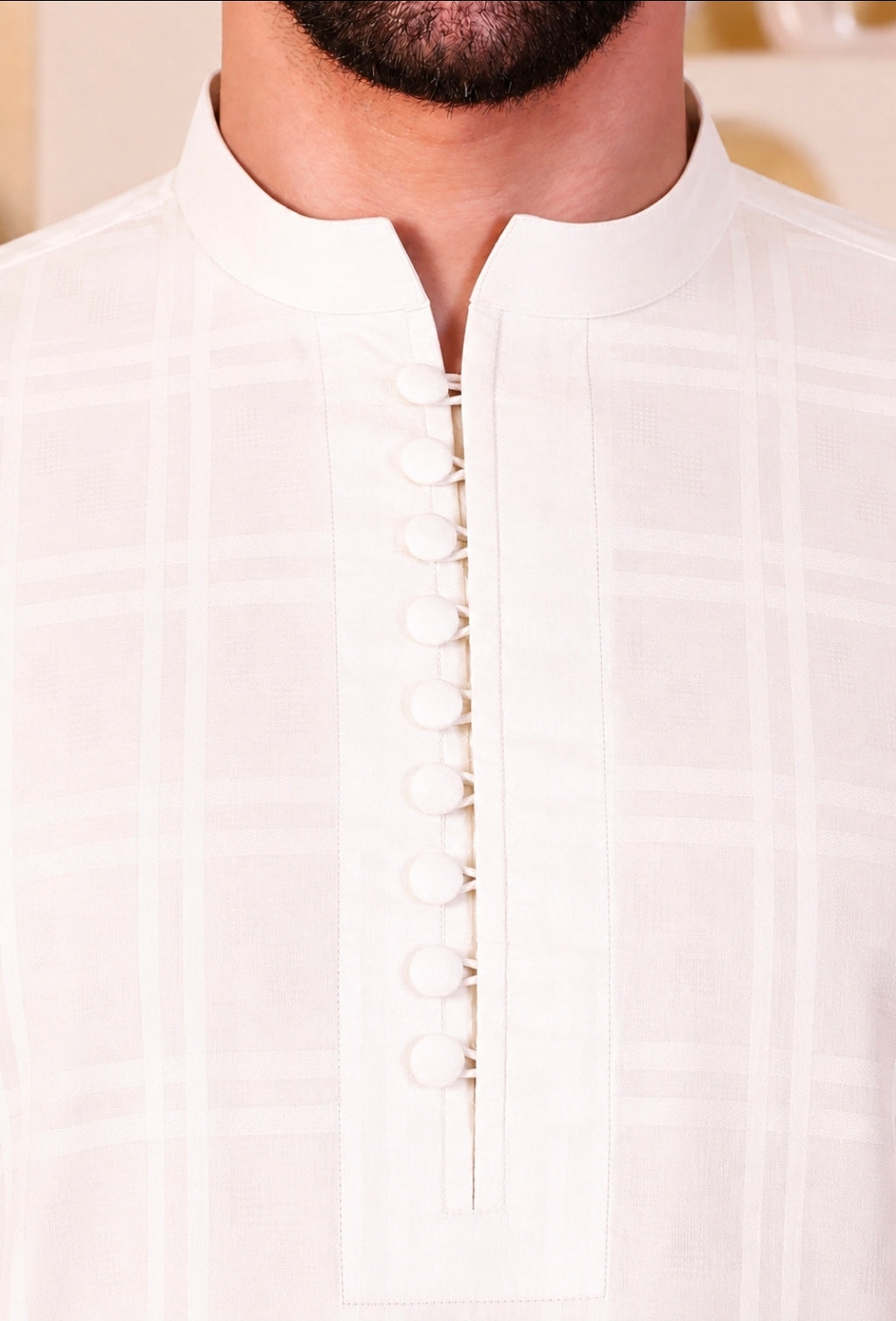 LAWN SHORT KURTA SET - WHITE COLOUR
