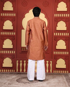 EMBROIDERED KURTA SET ORANGE RUST - FESTIVE COLLECTION