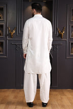DESIGNER PATHANI DOUBLE COLLAR-OFF WHITE