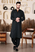 DESIGNER DOUBLE COLLAR PATHANI - OLIVE GREEN