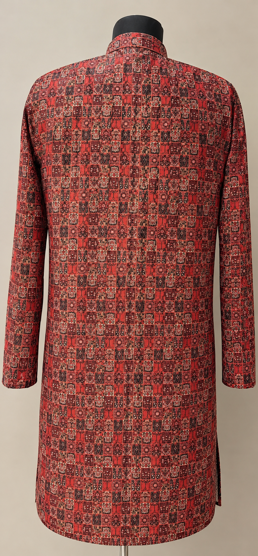 RED COTTON DIGITAL PRINITED KURTA SET: CODE : FBH-KUR-PRINTED-RED-38-008