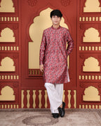 PRINTED RED KURTA SET - FESTIVAL COLLECTION