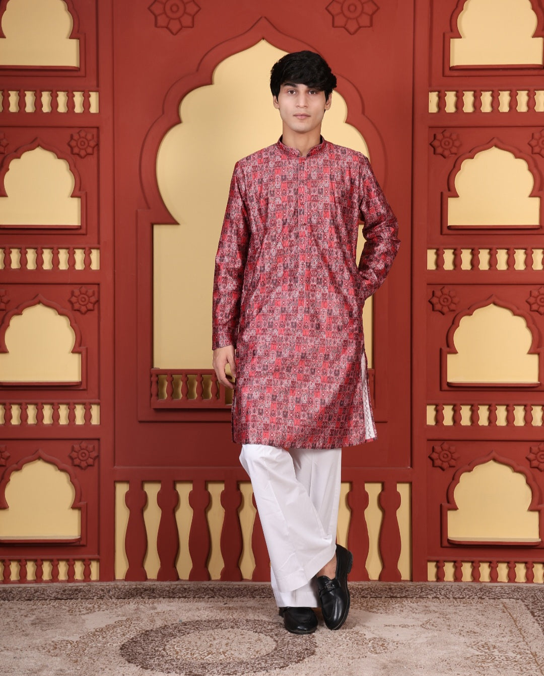 PRINTED RED KURTA SET - FESTIVAL COLLECTION