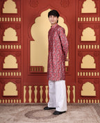 PRINTED RED KURTA SET - FESTIVAL COLLECTION