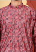 PRINTED RED KURTA SET - FESTIVAL COLLECTION