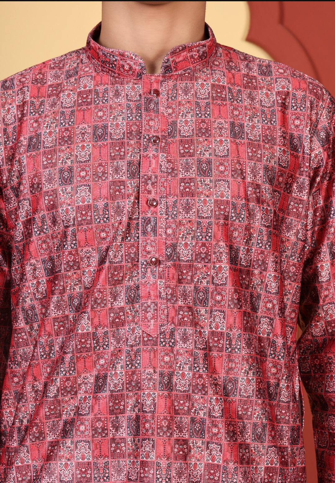 PRINTED RED KURTA SET - FESTIVAL COLLECTION