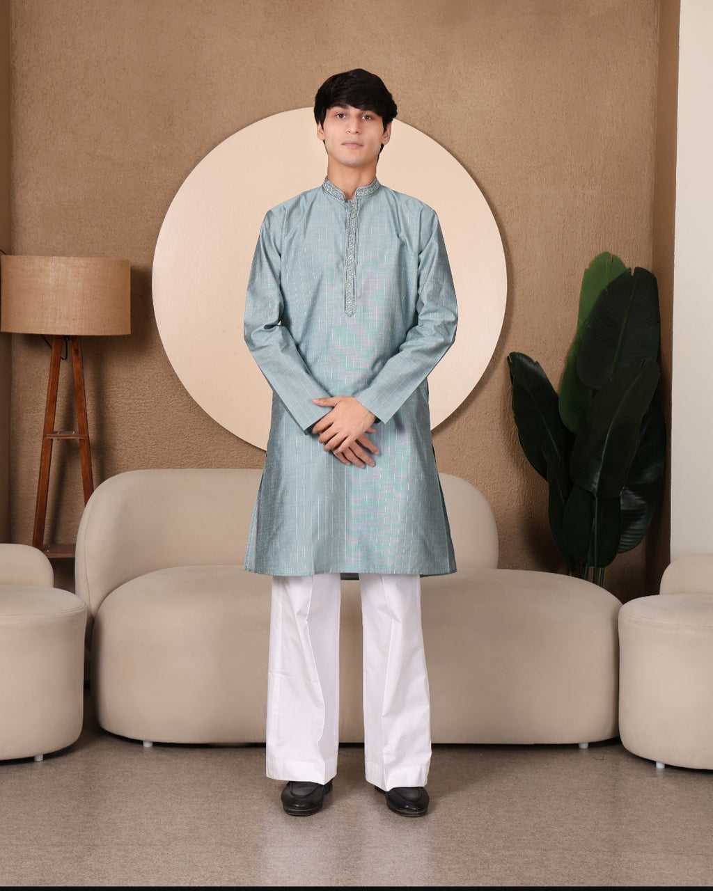 EMBROIDERED KURTA SET BLUE COLOUR - FESTIVE COLLECTION