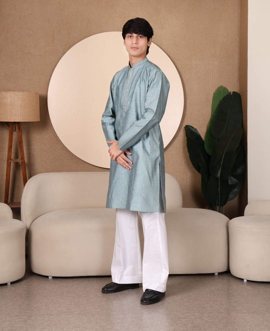 EMBROIDERED KURTA SET BLUE COLOUR - FESTIVE COLLECTION