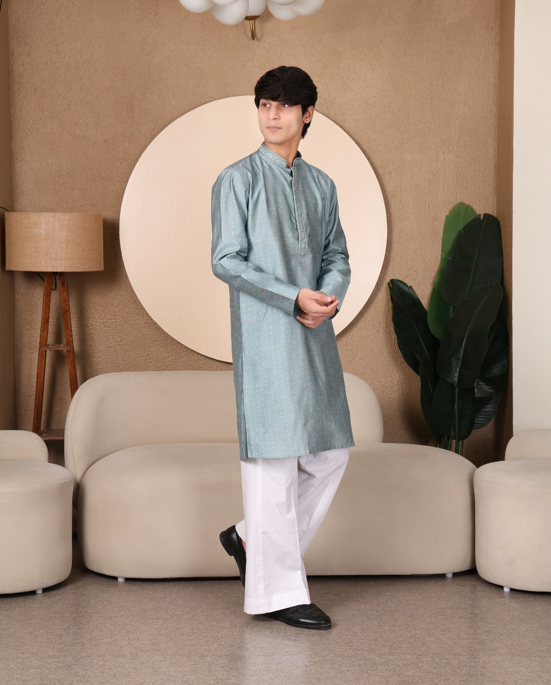 EMBROIDERED KURTA SET BLUE COLOUR - FESTIVE COLLECTION