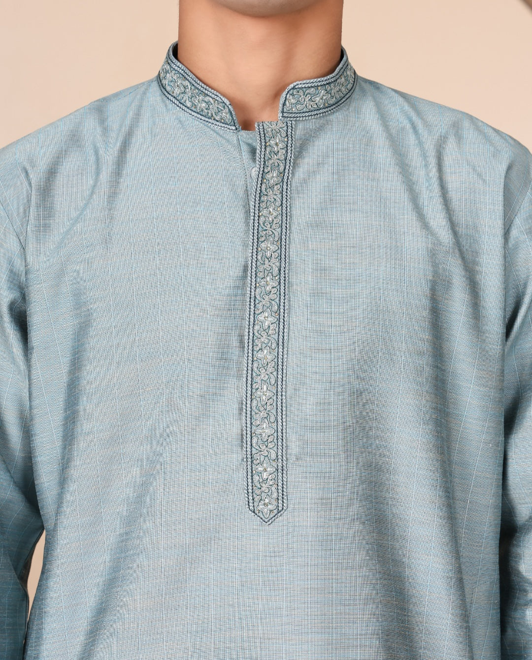EMBROIDERED KURTA SET BLUE COLOUR - FESTIVE COLLECTION