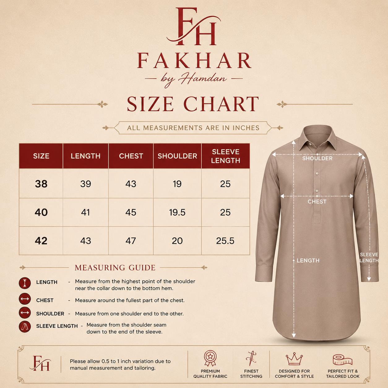 STITCHED - Light Grey Fine Textured Pathani Suit for Men